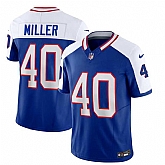 Men & Women & Youth Buffalo Bills #40 Von Miller Blue White 2023 F.U.S.E. Throwback Vapor Untouchable Limited Football Stitched Jersey,baseball caps,new era cap wholesale,wholesale hats